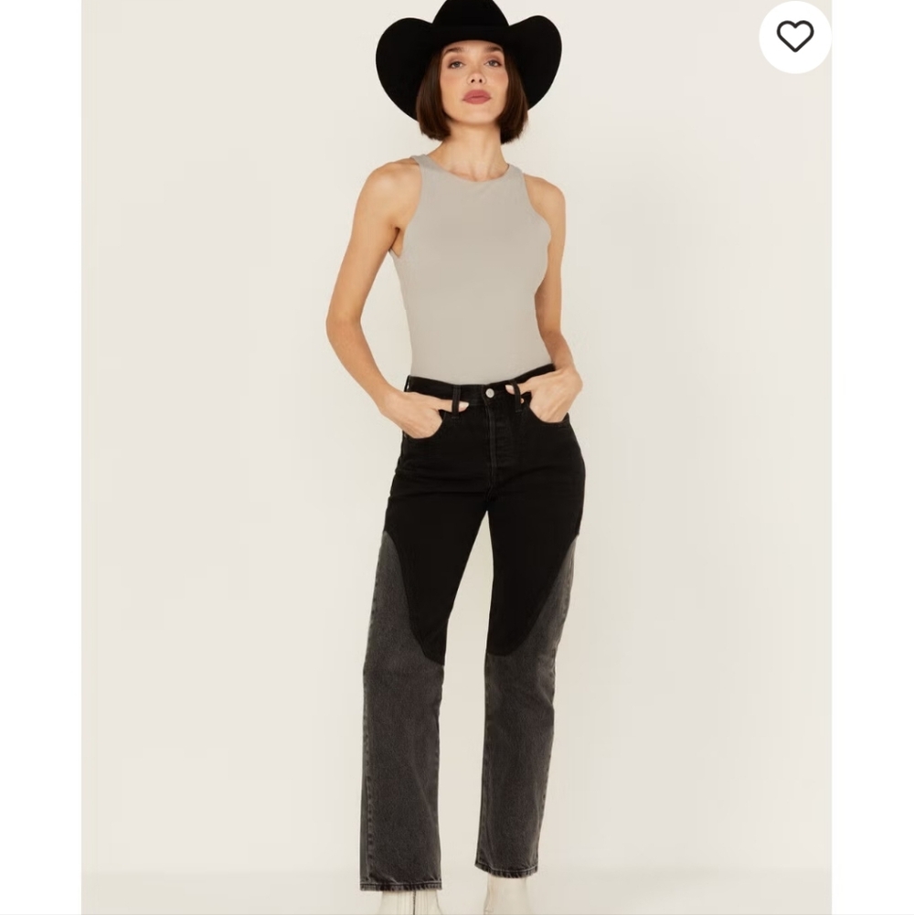 Levi's Women's Black and Gray Western Jeans